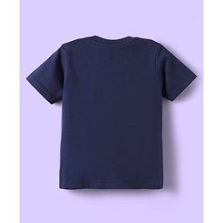 Babyhug Cotton Knit Half Sleeves T-Shirts with Text Print & Stripes Pack of 3 - Orange Navy & Light Blue