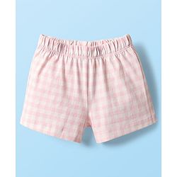 Babyhug Cotton Knit Half Sleeves Shorts Night Suit With Bunny Print - Pink