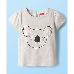 Babyhug Cotton Knit Half Sleeves Shorts Night Suit With Bunny Print - Pink
