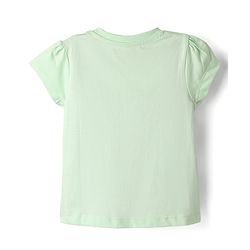 Babyhug Cotton Knit Half Sleeves Capri Night Suit With Butterfly Print - Mint & Pink