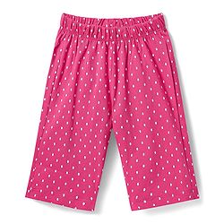 Babyhug Cotton Knit Half Sleeves Capri Night Suit with Kitty & Polka Dots Print - Yellow & Dark Pink