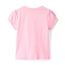 Babyhug Cotton Knit Half Sleeves Capri Night Suit With Polka Dots & Love Text Print - Mint & Pink