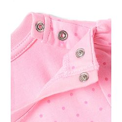 Babyhug Cotton Knit Half Sleeves Capri Night Suit With Polka Dots & Love Text Print - Mint & Pink