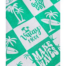 Babyhug Single Jersey Knit Half Sleeves Co-ords T-Shirt & Shorts Set with Beach Theme Print - Light Green
