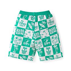 Babyhug Single Jersey Knit Half Sleeves Co-ords T-Shirt & Shorts Set with Beach Theme Print - Light Green