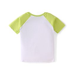 Babyhug Single Jersey Knit Raglan Sleeves T-Shirt & Shorts with Kangaroo Pockets - Light Green