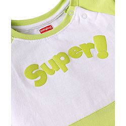 Babyhug Single Jersey Knit Raglan Sleeves T-Shirt & Shorts with Kangaroo Pockets - Light Green
