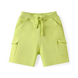 Babyhug Single Jersey Knit Raglan Sleeves T-Shirt & Shorts with Kangaroo Pockets - Light Green
