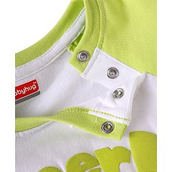 Babyhug Single Jersey Knit Raglan Sleeves T-Shirt & Shorts with Kangaroo Pockets - Light Green