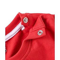 Babyhug Single Jersey Knit Sleeveless T-Shirt & Shorts Set with Beach Theme Print - Red & Blue