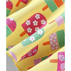 Babyhug Water Repellant Sleeveless Frock Swimsuit With Popsicle Print - Yellow