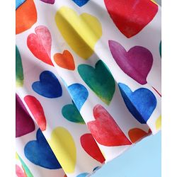 Babyhug Water Repellant Sleeveless Swimsuit With Heart Print - White