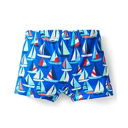 Babyhug Above Knee Length Water Repellent Swimming Trunk with Nautical Theme - Blue
