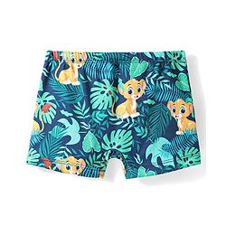 Babyhug Above Knee Length Water Repellant Swimming Trunk With Lion & Leaves Print - Green