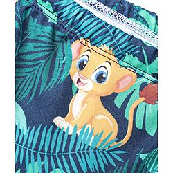 Babyhug Above Knee Length Water Repellant Swimming Trunk With Lion & Leaves Print - Green