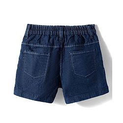 Babyhug Denim Mid Thigh Washed Shorts With Stretch - Navy Blue
