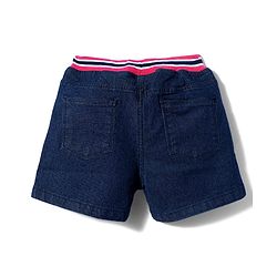 Babyhug Mid Thigh Denim Washed Shorts - Navy Blue