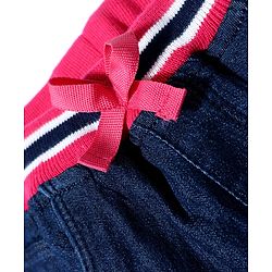 Babyhug Mid Thigh Denim Washed Shorts - Navy Blue