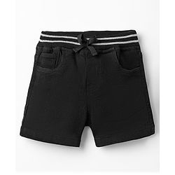 Babyhug Mid Thigh Denim Washed Shorts - Navy Blue