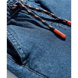 Babyhug Mid Thigh Solid Color Denim Shorts - Navy Blue