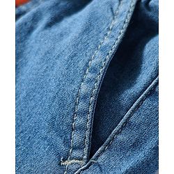 Babyhug Mid Thigh Solid Color Denim Shorts - Navy Blue