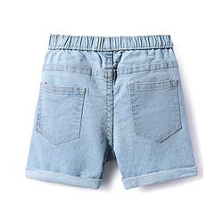 Babyhug Mid Thigh Solid Color Denim Shorts - Navy Blue
