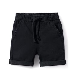 Babyhug Mid Thigh Solid Color Denim Shorts - Black