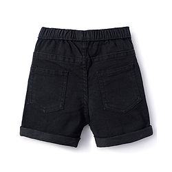 Babyhug Mid Thigh Solid Color Denim Shorts - Black