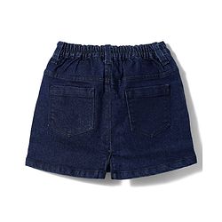 Babyhug Mid Thigh Denim Washed Skirt With Stretch - Navy Blue