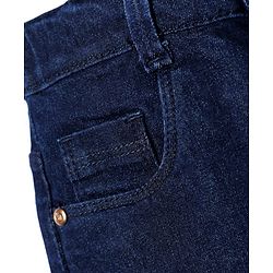 Babyhug Mid Thigh Denim Washed Skirt With Stretch - Navy Blue