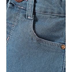 Babyhug Mid Thigh Denim Washed Skirt With Stretch - Navy Blue