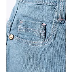 Babyhug Mid Thigh Denim Washed Skirt With Stretch - Navy Blue