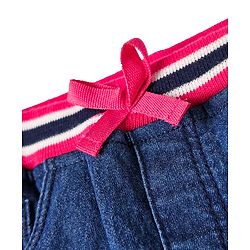 Babyhug Denim Mid Thigh Washed Skirts - Navy Blue