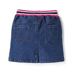 Babyhug Denim Mid Thigh Washed Skirts - Navy Blue