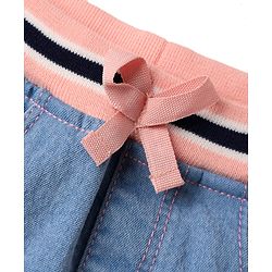 Babyhug Denim Mid Thigh Washed Skirts - Navy Blue