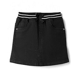 Babyhug Denim Mid Thigh Washed Skirts - Navy Blue