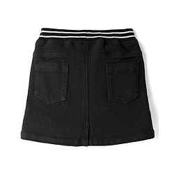 Babyhug Denim Mid Thigh Washed Skirts - Navy Blue
