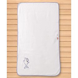 Babyhug Terry Cotton Woven Towel with Dophin Embroidery L 101 x B 50 cm - White