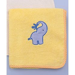 Babyhug Cotton Woven Towel With Elephant Embroidery L 101 x B 47 cm - Yellow