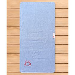 Babyhug Cotton Terry Woven Bath Towel With Octopus Embroidery L 102 x B 51 cm - Light Blue