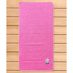Babyhug Cotton Terry Woven Bath Towel With Embroidery L 102 x B 51 cm - Pink