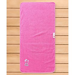 Babyhug Cotton Terry Woven Bath Towel With Embroidery L 102 x B 51 cm - Pink