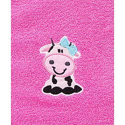 Babyhug Cotton Terry Woven Bath Towel With Embroidery L 102 x B 51 cm - Pink