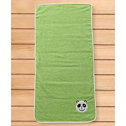 Babyhug Cotton Terry Woven Bath Towel With Koala Embroidery L 102 x B 51 cm - Light Green