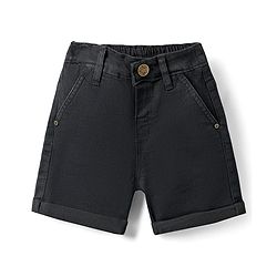 Babyhug Denim Mid Thigh Washed Shorts With Stretch - Navy Blue