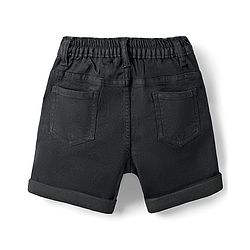Babyhug Denim Mid Thigh Washed Shorts With Stretch - Navy Blue