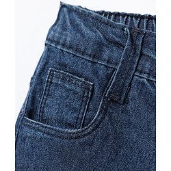 Babyhug Cotton Denim Full Length Washed Jeans With Stretch - Navy Blue