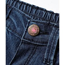 Babyhug Cotton Denim Full Length Washed Jeans With Stretch - Navy Blue