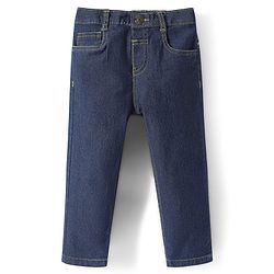Babyhug Full Length Washed Denim Jeans With Stretch - Navy Blue