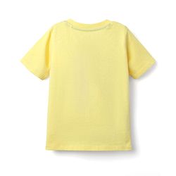 Babyhug Single Jersey Knit Half Sleeves T-Shirt & Dungaree With Animal Print - Light Blue & Yellow